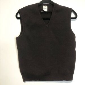 Vintage La Ronde Wool Knit V Neck Sweater Vest, size M